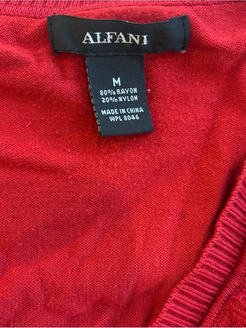 Alfani Red Ruffle-Front Button Cardigan - Picture 4 of 7
